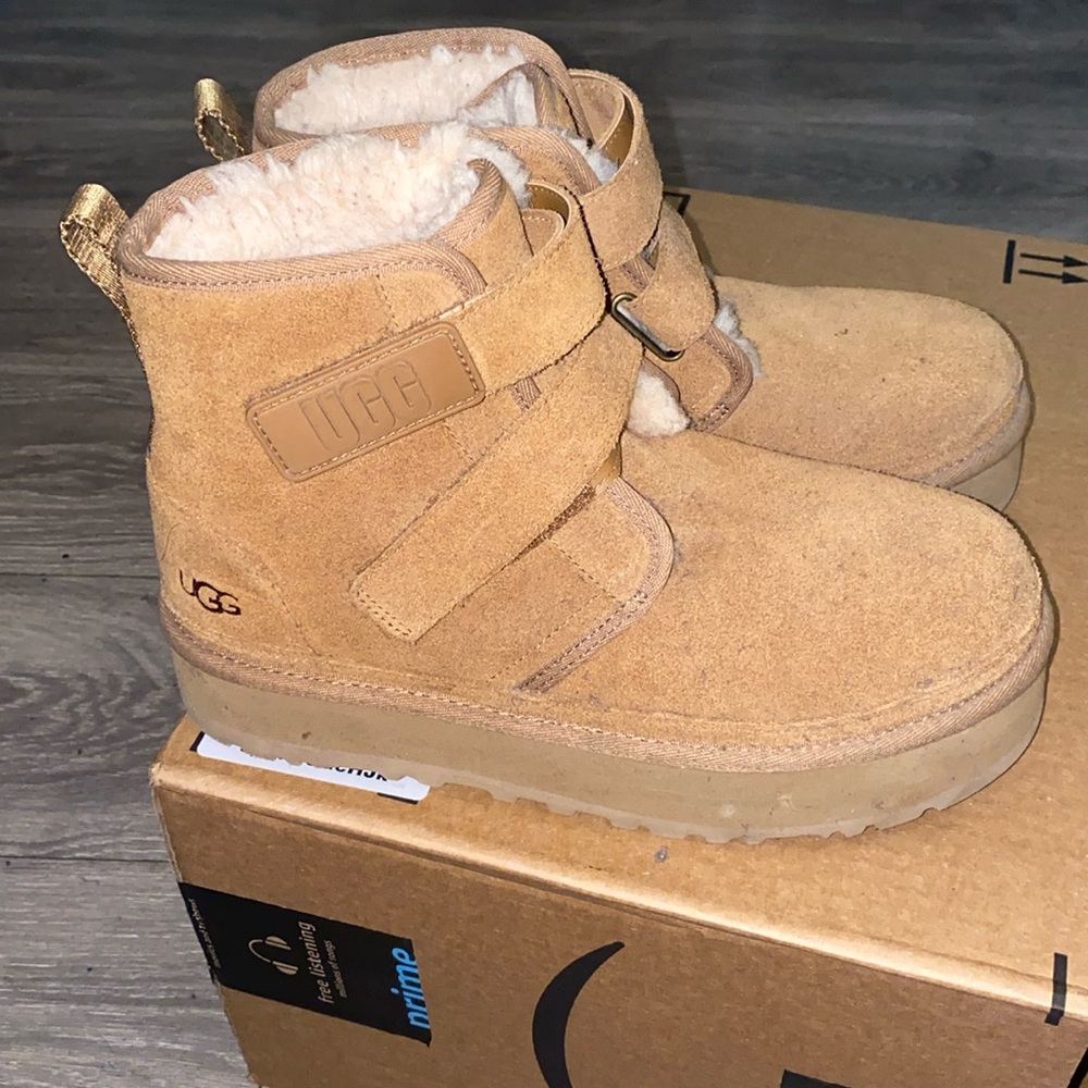 UGG NEUMEL PLATFORM CHUKKA CHESTNUT BOOTS SIZE USA 6